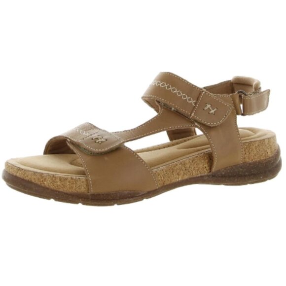 Clarks Shoes - Clarks Women's Roseville Mae Light Tan Leather Flat Sandals Size 12M